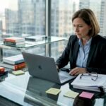 CTO reviewing cloud outsourcing plan at office desk