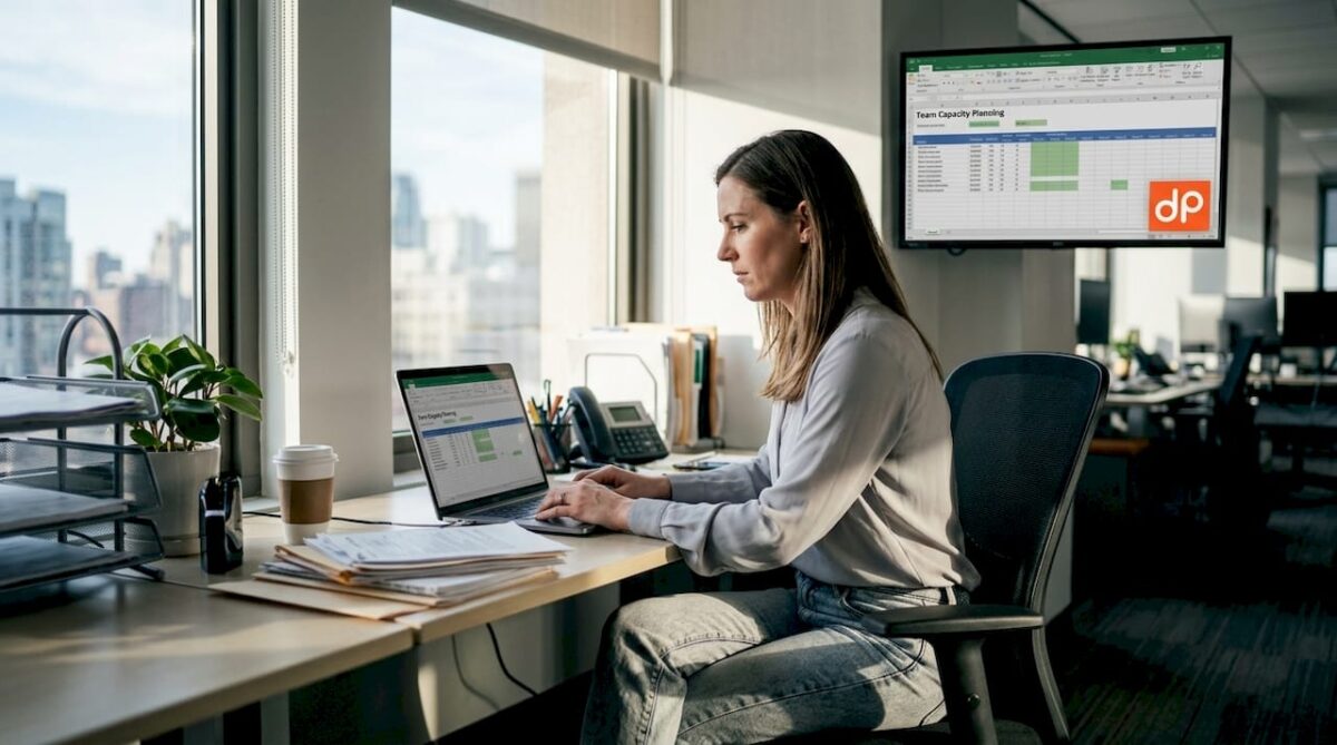 Project manager reviewing tech staffing plan