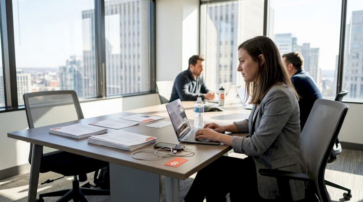 Team meeting on tech partnership strategy