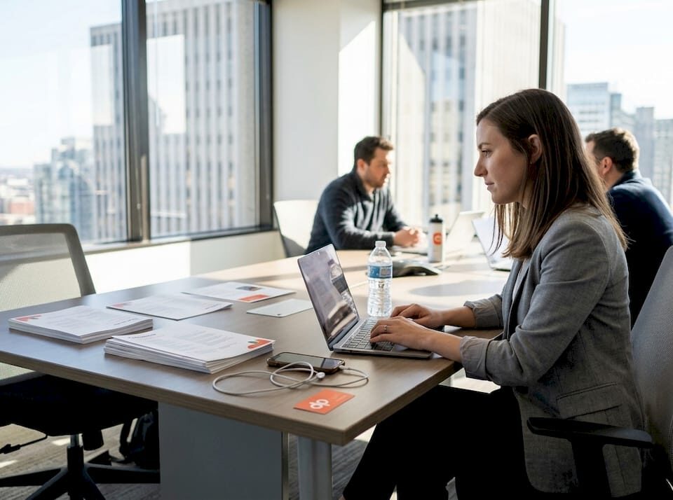 Team meeting on tech partnership strategy