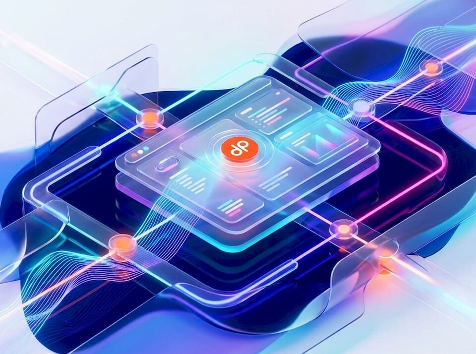 IT manager reviewing project plan at laptop