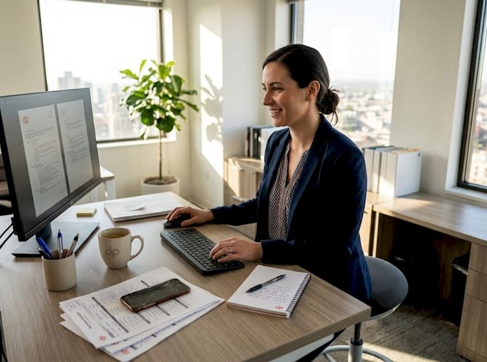 Project manager reviewing tech team resumes