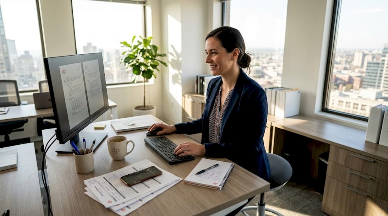 Project manager reviewing tech team resumes