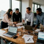 IT team reviews staffing plan together