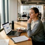 Hiring manager puzzling over tech recruitment dashboard