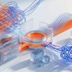 Engineering team collaborating in a sunlit corner office