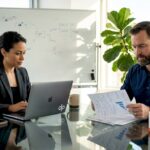 IT managers collaborating on outsourcing project