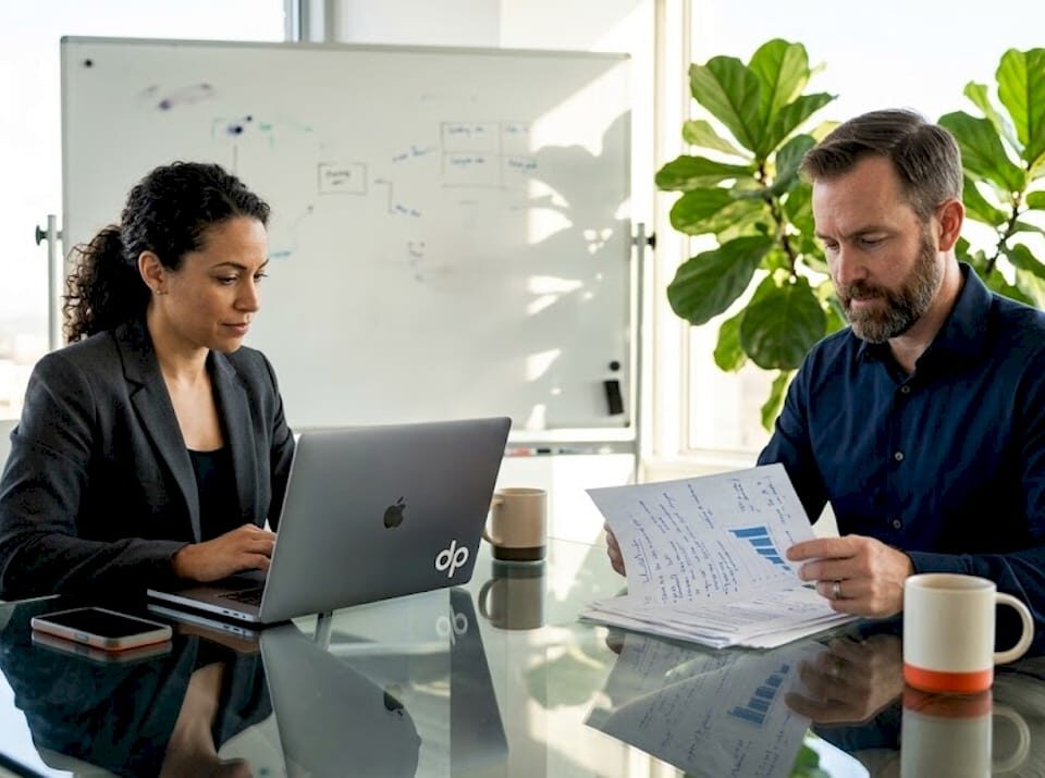IT managers collaborating on outsourcing project