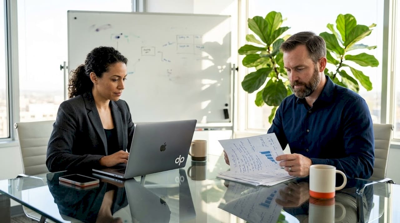 IT managers collaborating on outsourcing project
