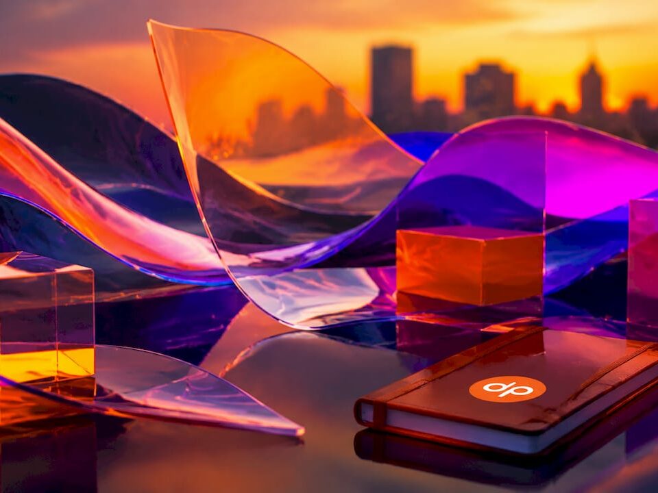 Abstract glowing 3D digital structures symbolizing remote management
