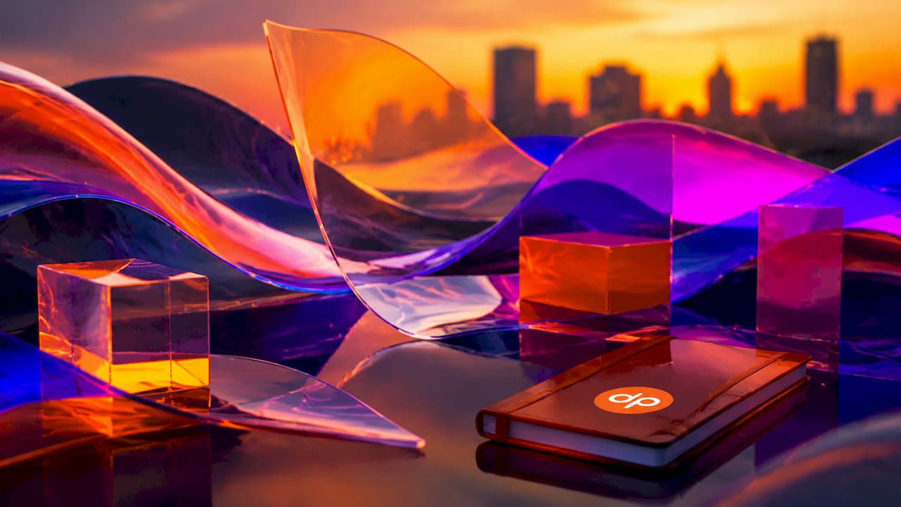 Abstract glowing 3D digital structures symbolizing remote management