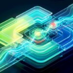 Bright abstract 3D digital network composition