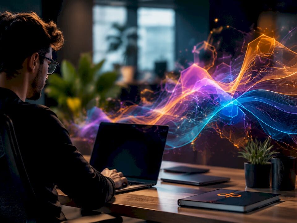 Bright 3D abstract shapes symbolizing outsourcing lifecycle phases