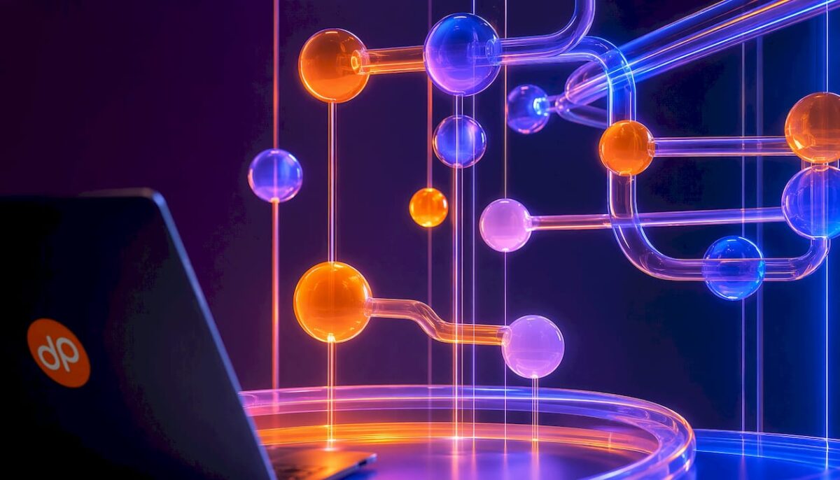 Abstract glowing network representing nearshore outsourcing