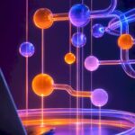 Abstract glowing network representing nearshore outsourcing