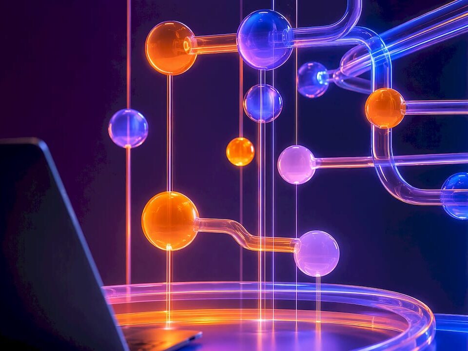 Abstract glowing network representing nearshore outsourcing