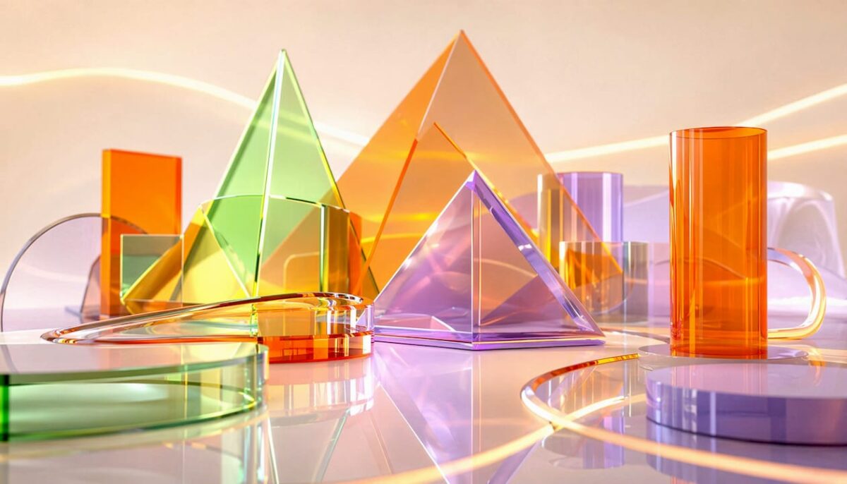 Abstract 3D digital shapes symbolizing SLA outsourcing