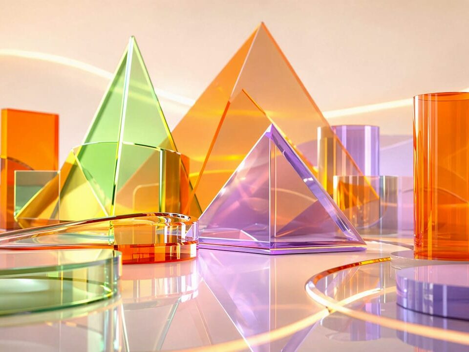 Abstract 3D digital shapes symbolizing SLA outsourcing