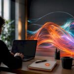 Abstract 3D digital vendor network visualization