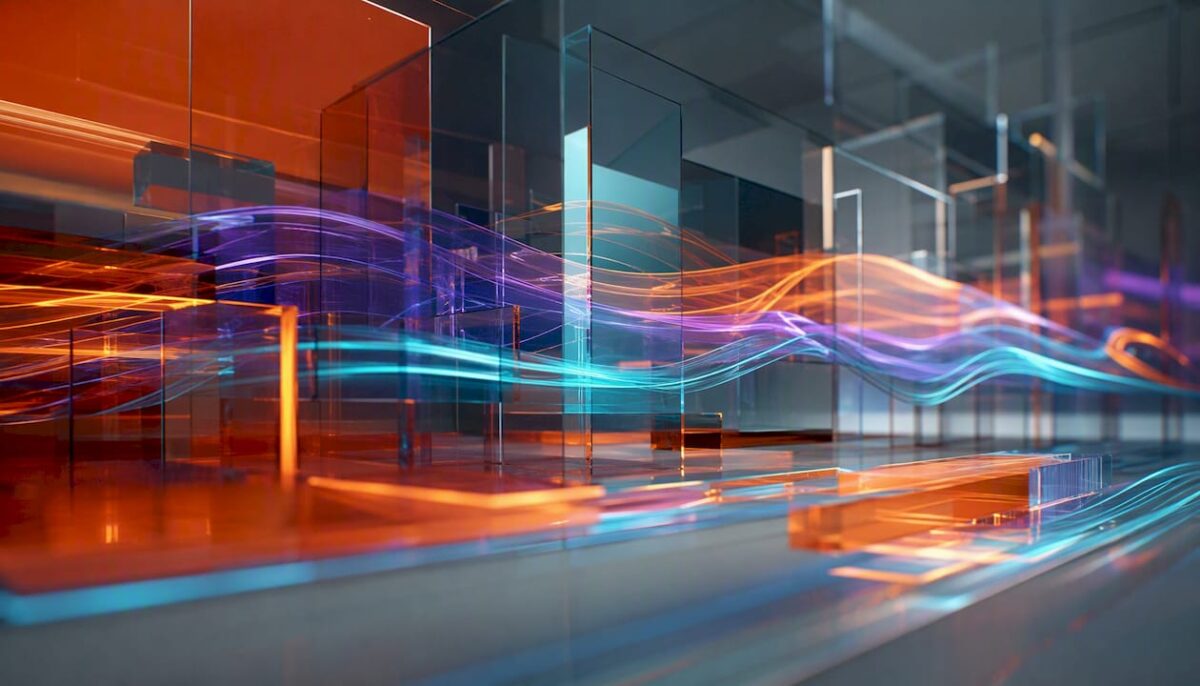 Abstract 3D digital software development concept
